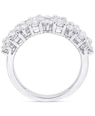 Moissanite Mixed-Cut Cluster Ring (3-5/8 ct. t.w.) in Sterling Silver