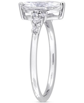 Moissanite (1-1/8 ct. t.w.) Marquise-Cut Engagement Ring in Sterling Silver