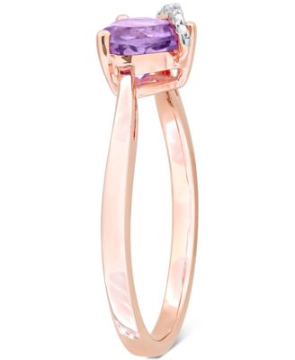 Amethyst (5/8 ct. t.w.) & Diamond Accent Heart Promise Ring in 18k Rose Gold Flash-Plated Sterling Silver