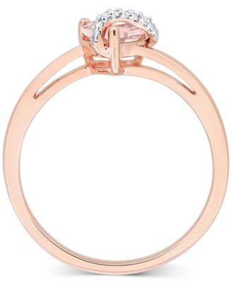 Morganite (5/8 ct. t.w.) & Diamond Accent Heart Ring in 18k Rose Gold Flash-Plated Sterling Silver