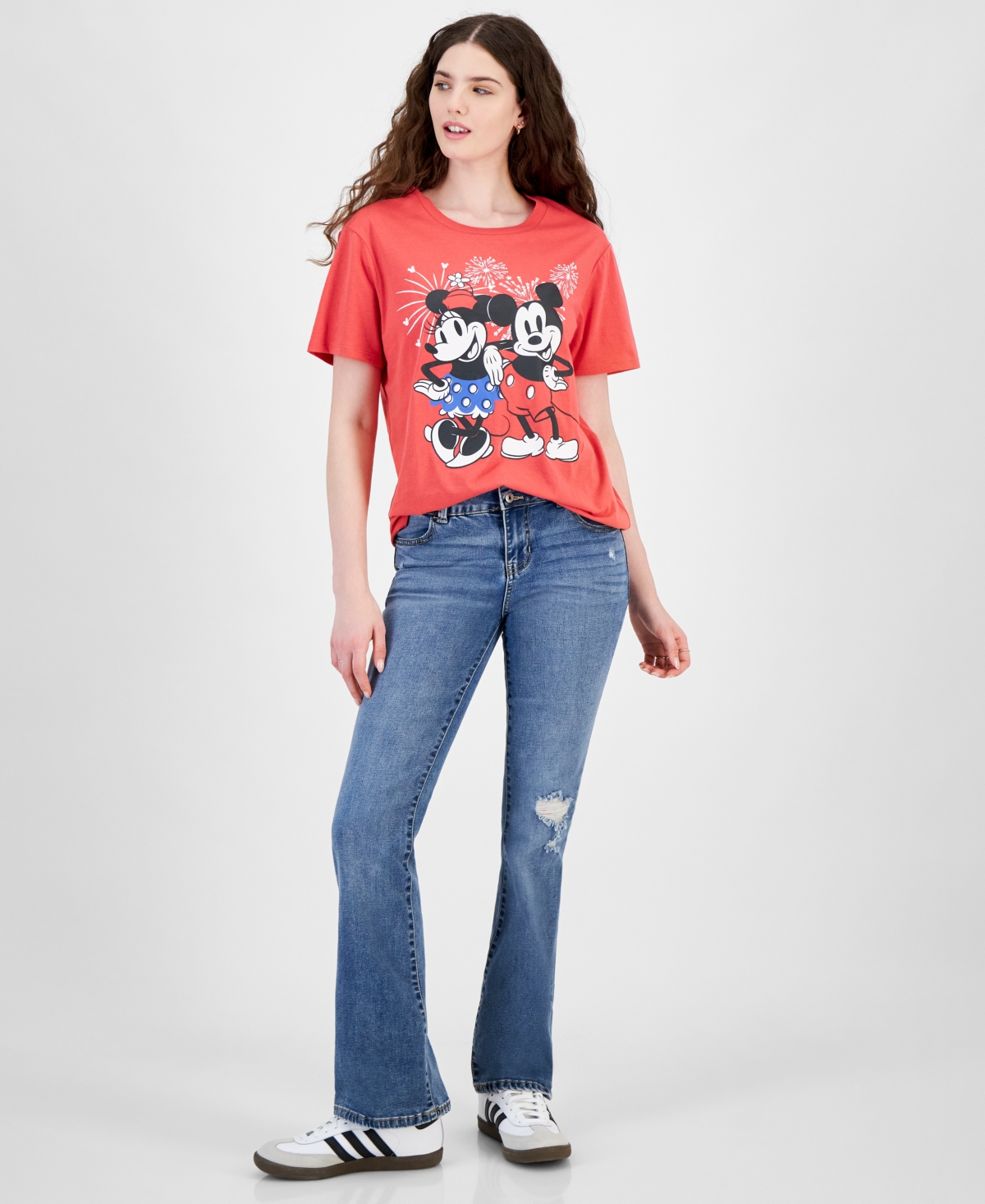 Shop Disney Mickey And Minnie Fireworks Short-sleeve T-shirt In Red
