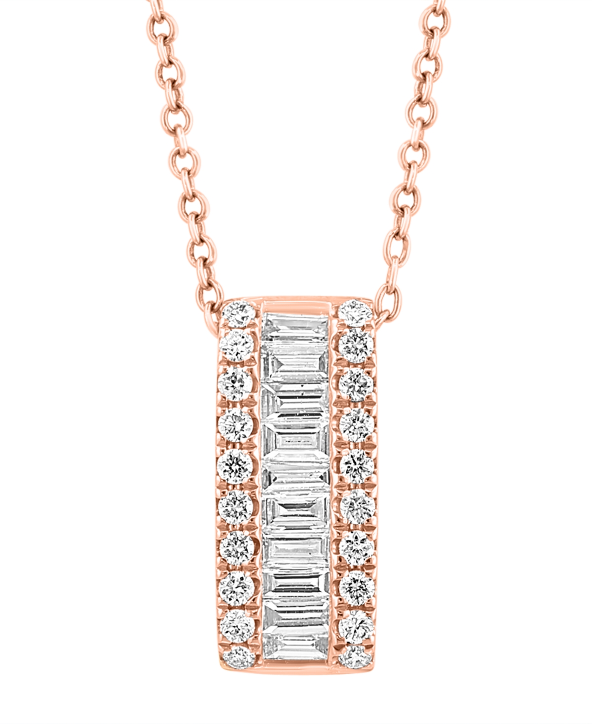 Effy Diamond Baguette & Round Vertical Bar 18