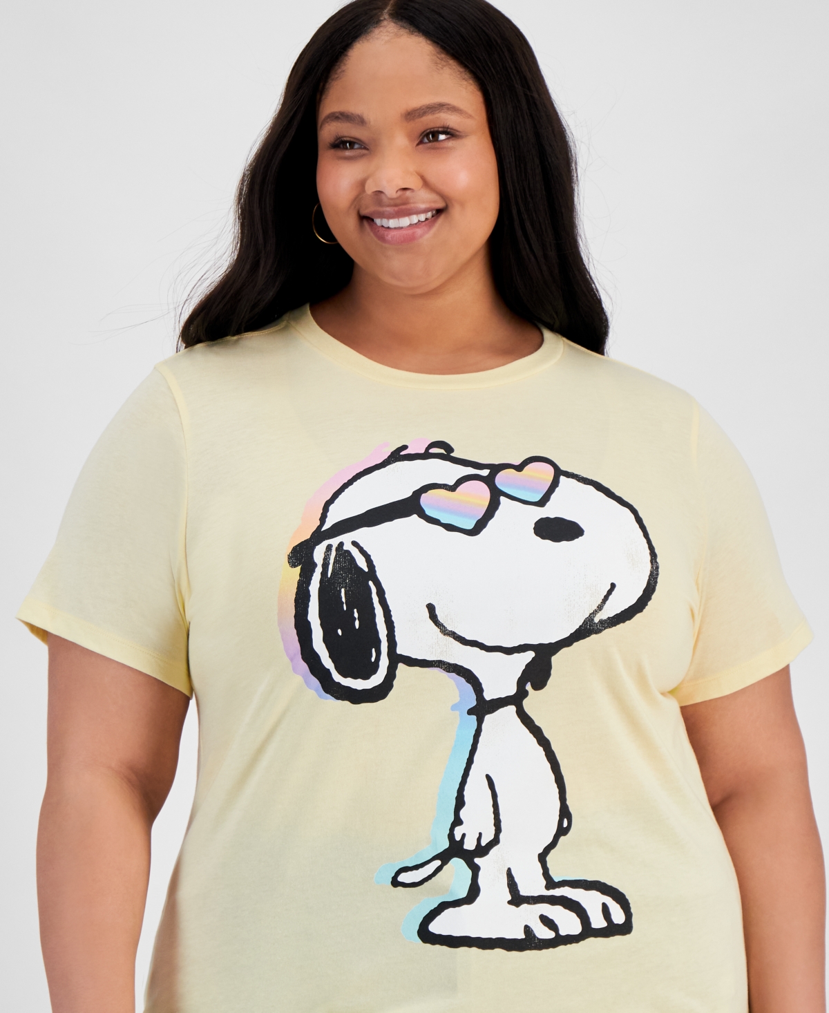 Shop Grayson Threads, The Label Trendy Plus Size Snoopy Graphic T-shirt In Yellow