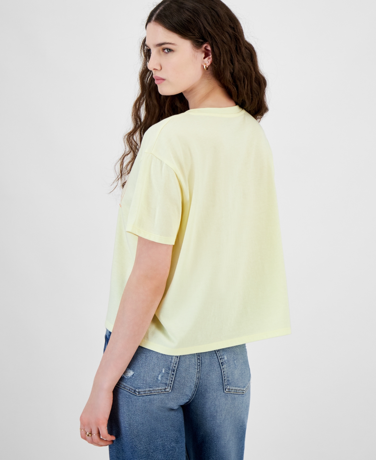 Shop Grayson Threads, The Label Juniors' Peaches Graphic T-shirt In Yellow