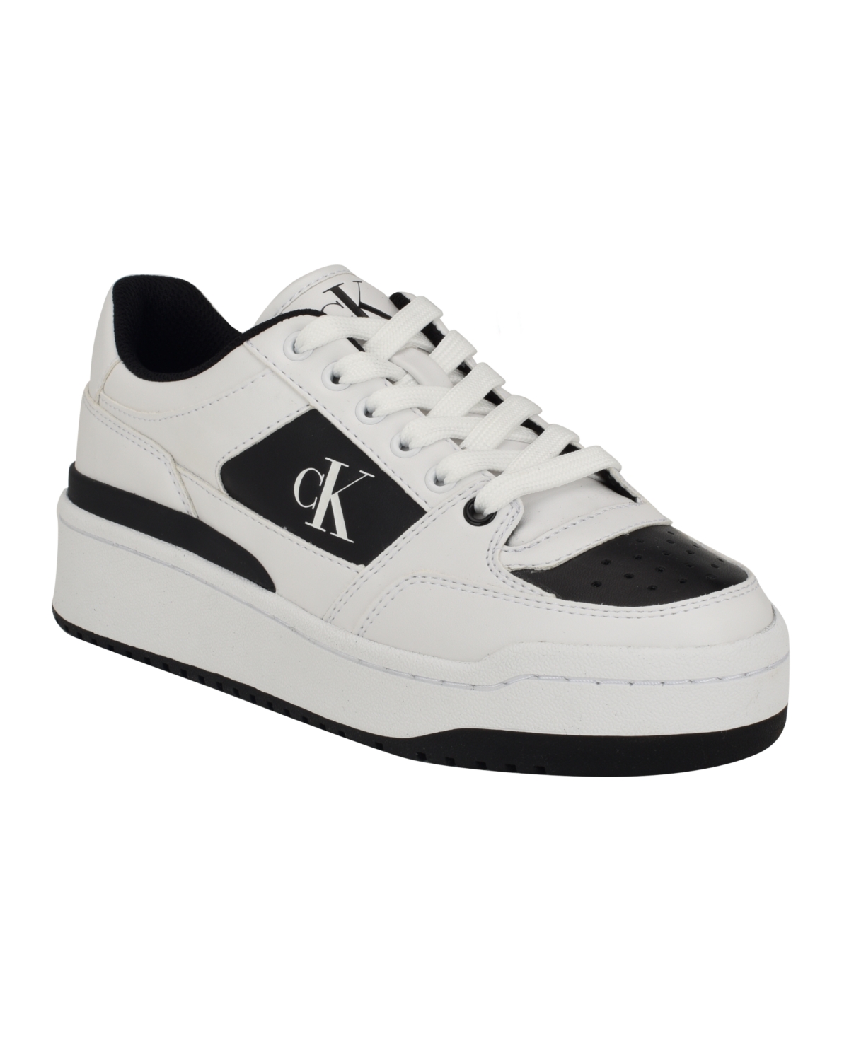 Calvin Klein Women's Alondra Casual Lace-up Sneakers In Black,white