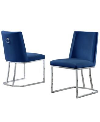 24" L x 19" W x 34" H Velvet Upholstered Side Chairs with Chrome Legs, Set of 2