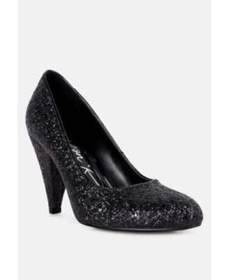 Sugar Plum Glitter Conical Heel Pumps
