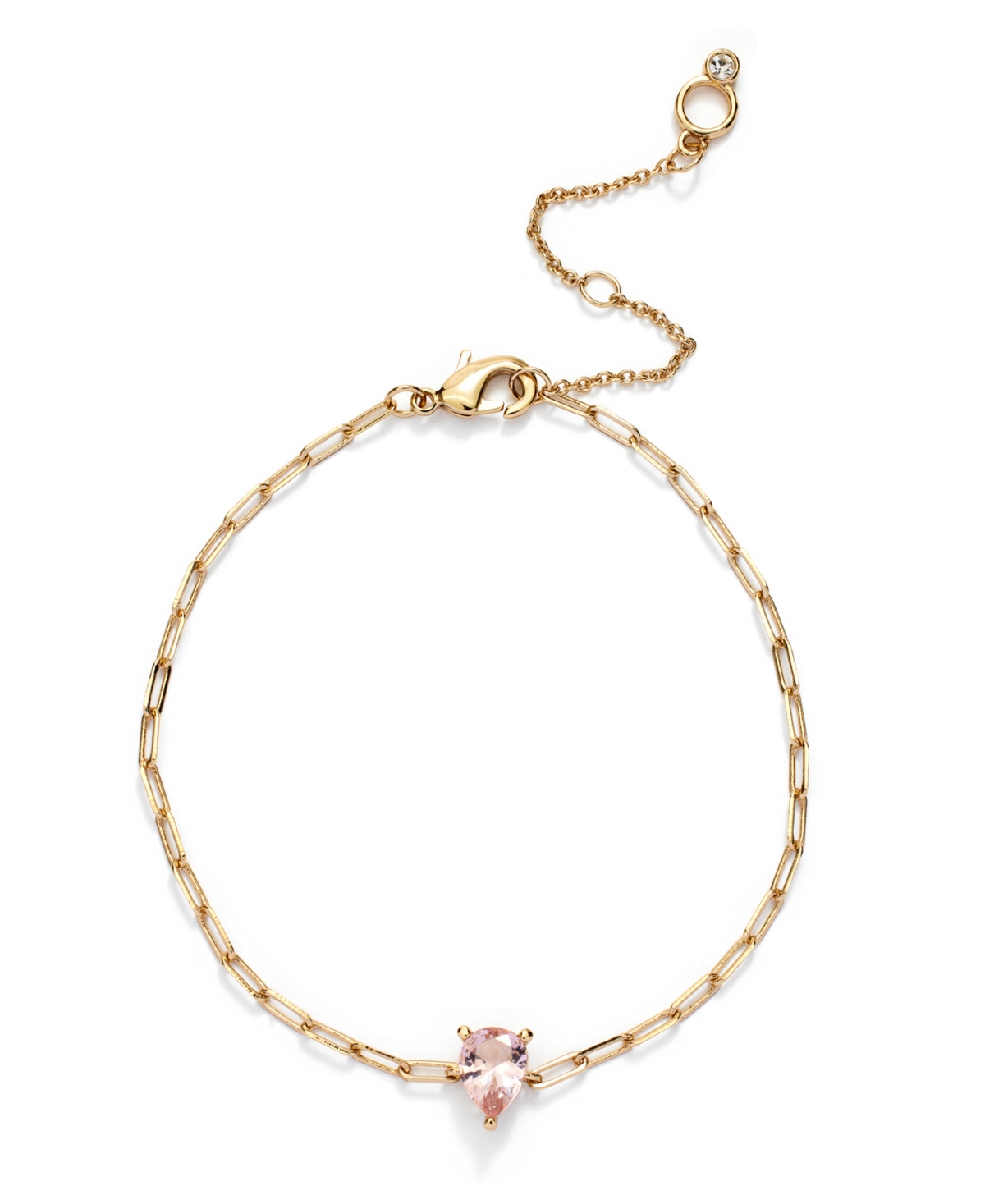 Kleinfeld Cubic Zirconia Pear Cut Delicate Bracelet In Light Rose,gold
