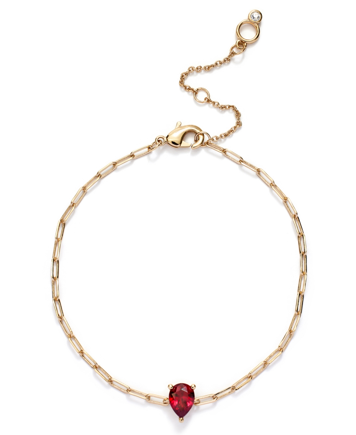 Kleinfeld Cubic Zirconia Pear Cut Delicate Bracelet In Red,gold