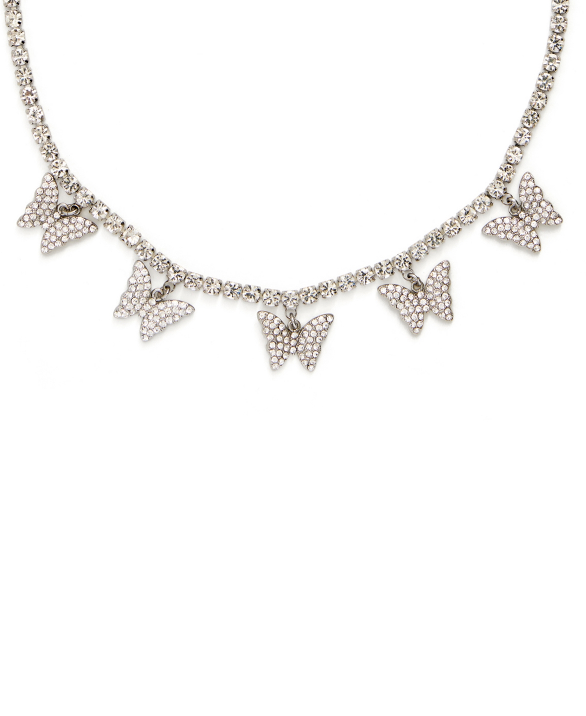 Shop Kleinfeld Faux Stone Pave Butterfly Bib Necklace In Crystal,rhodium