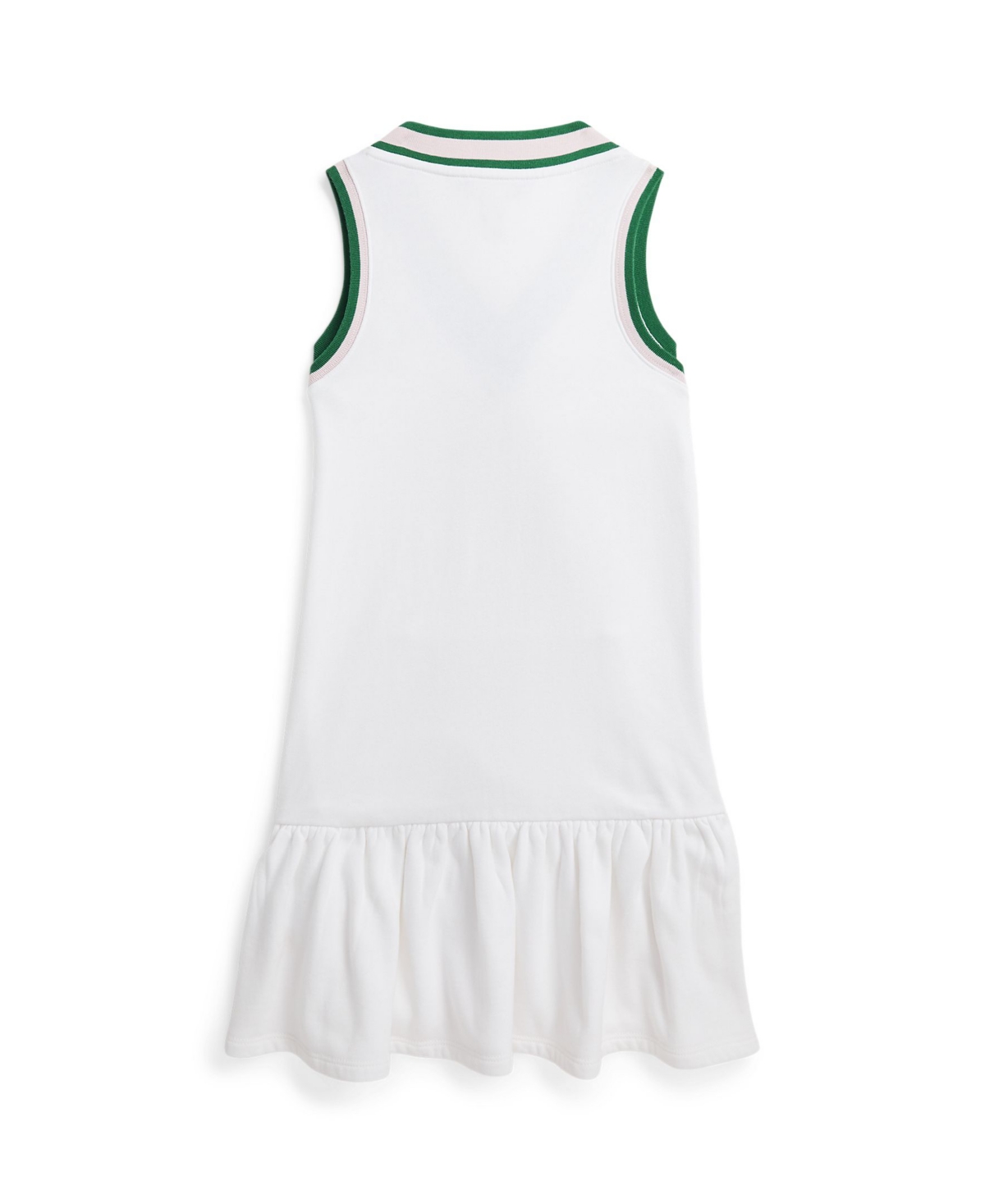 Shop Polo Ralph Lauren Big Girls Cricket-stripe Cotton Terry Dress In White