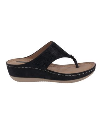 Women's Wagner Embellished Thong Wedge Sandals