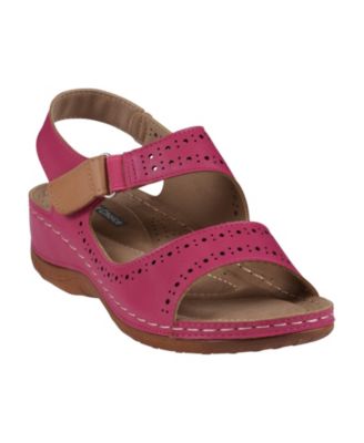 Women's Foster Perforated Double Band Flat Sandals