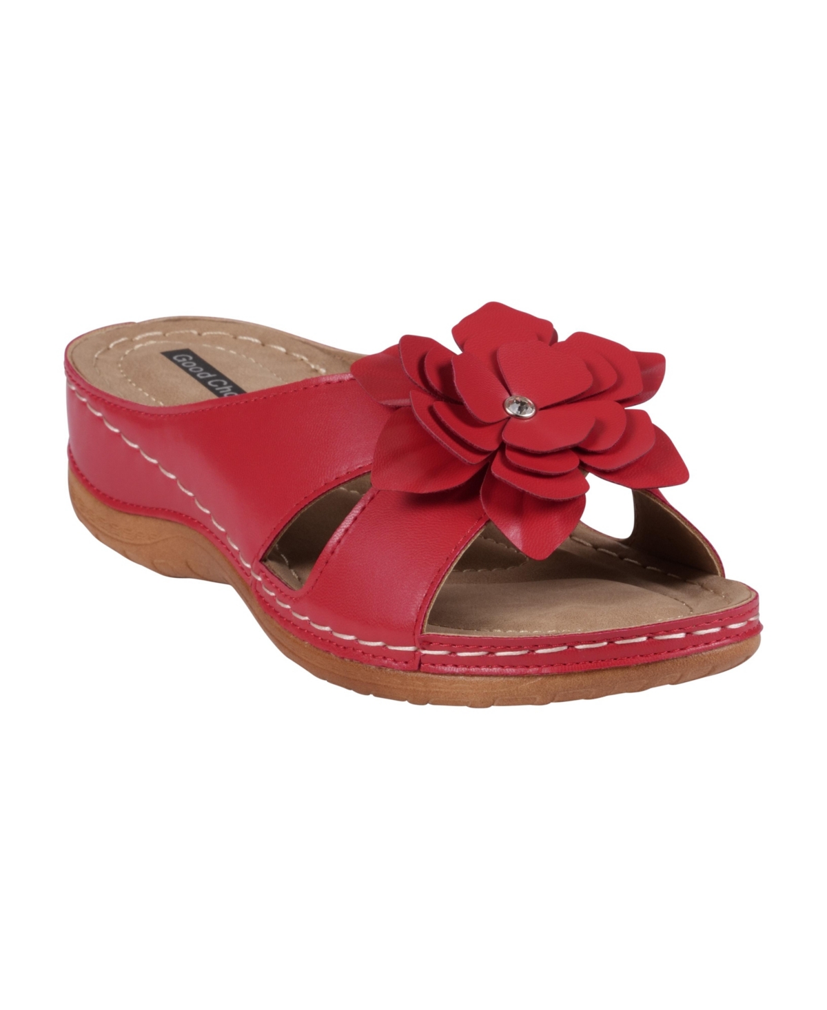 Women's Joy Flower Rosette Comfort Sandals - Coral