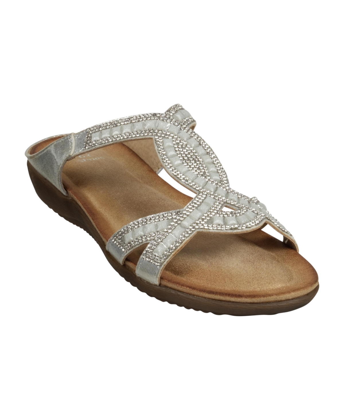 Women's Alora Embellished Slide Flat Sandals - Rose Gold