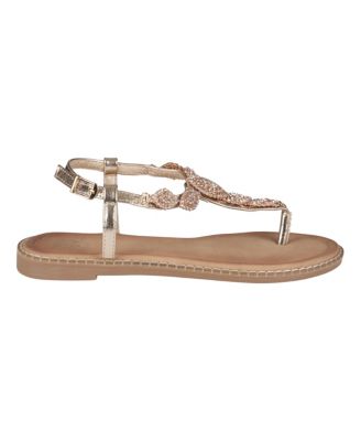 Women's Cali Embellished T Strap Flat Sandals