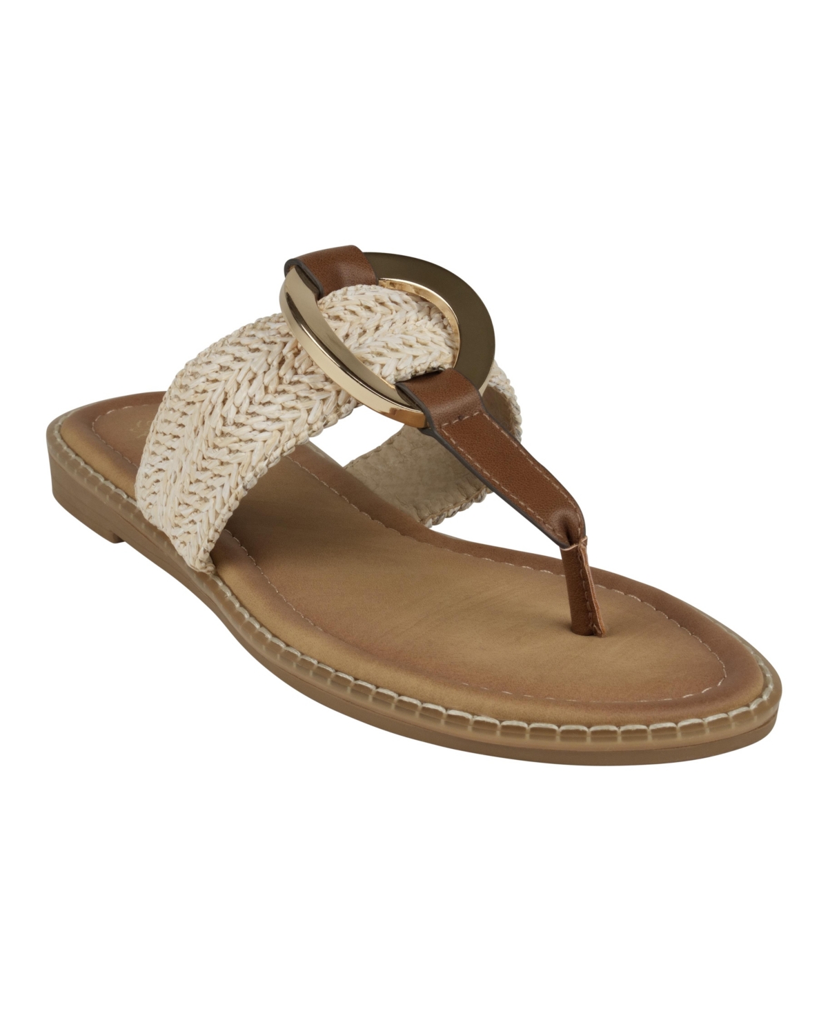 Gc Shoes Women's Jovie Woven Thong Flat Sandals In Natural