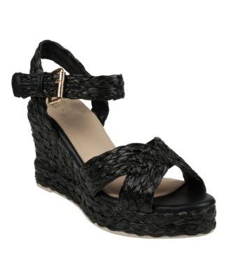 GC Shoes Women's Maya Raffia Platform Wedge Sandals - Macy's