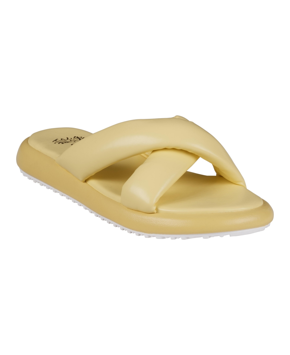 Shop Gc Shoes Women's Nalani Cross-strap Slide Flat Sandals In Yellow