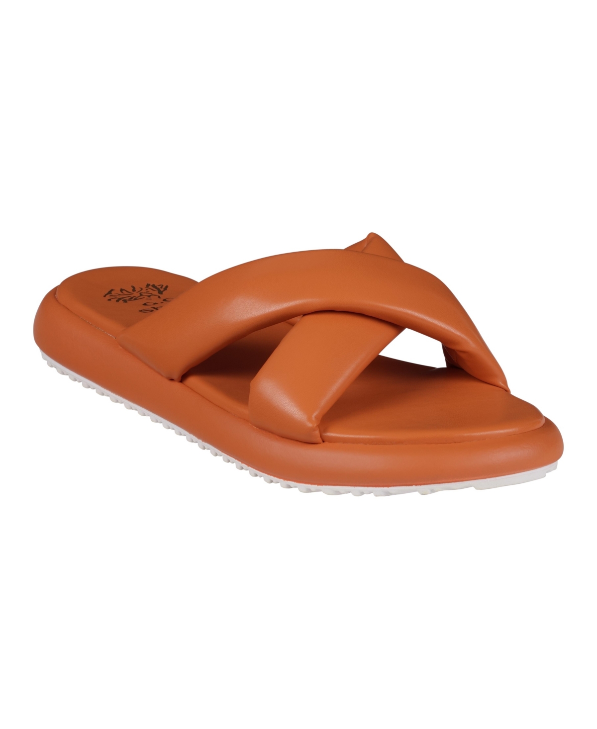 Shop Gc Shoes Women's Nalani Cross-strap Slide Flat Sandals In Orange