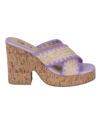 Women's Elsa Woven Cork Heel Platform Sandals