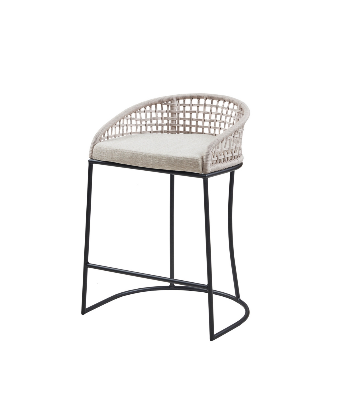 Madison Park Hermosa 21.5" Wide Woven Counter Stool In Natural