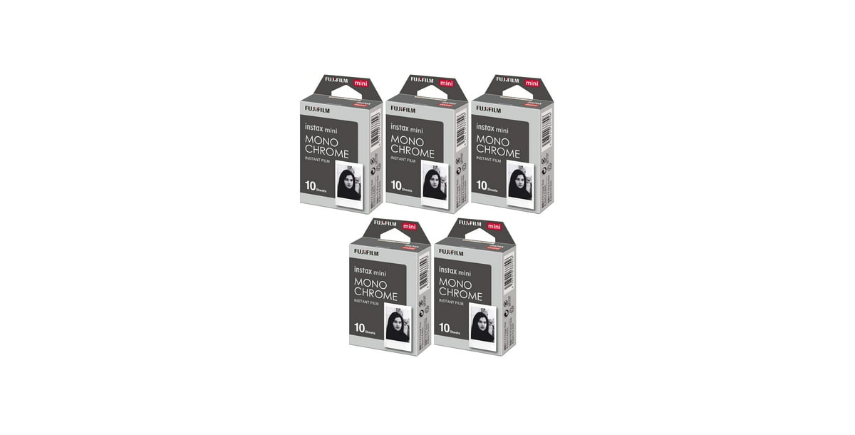 Fujifilm Instax Mini Monochrome Film (10 Exposures, Credit 5-Pack