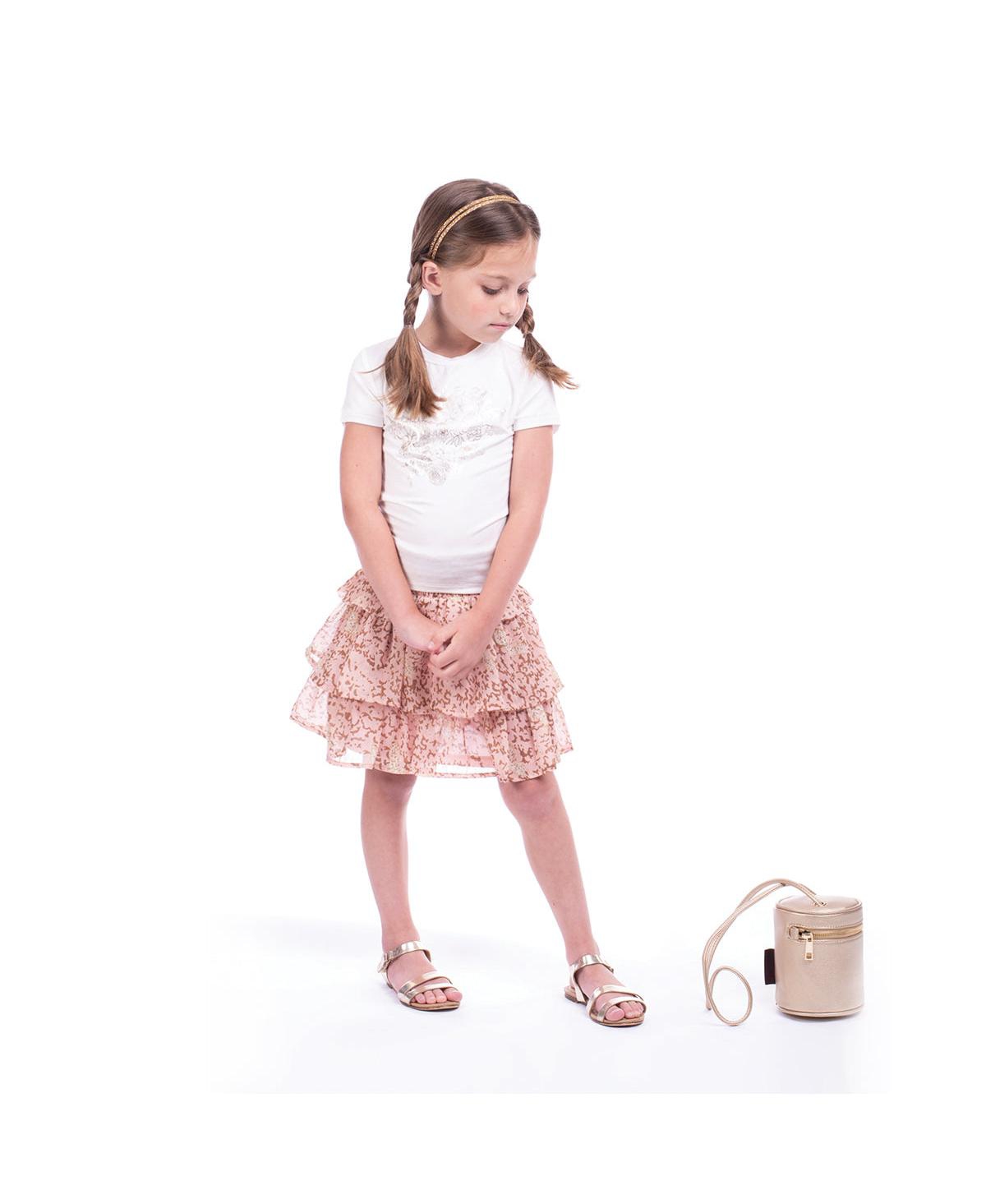 Imoga Collection Little Girls Annie Botanical Cream Graphic Jersey Tunic