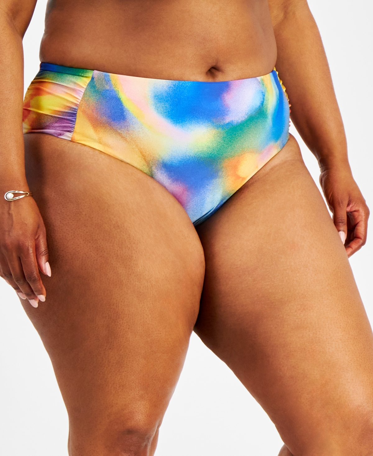 Shop Becca Etc Plus Size Paper Mache Hipster Bikini Bottoms In Multi