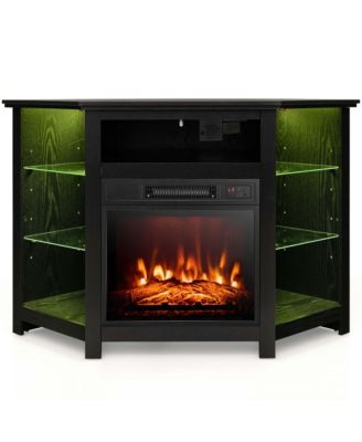 Fireplace TV Stand with Led Lights & 18'' Electric Fireplace for Tvs up to 50''