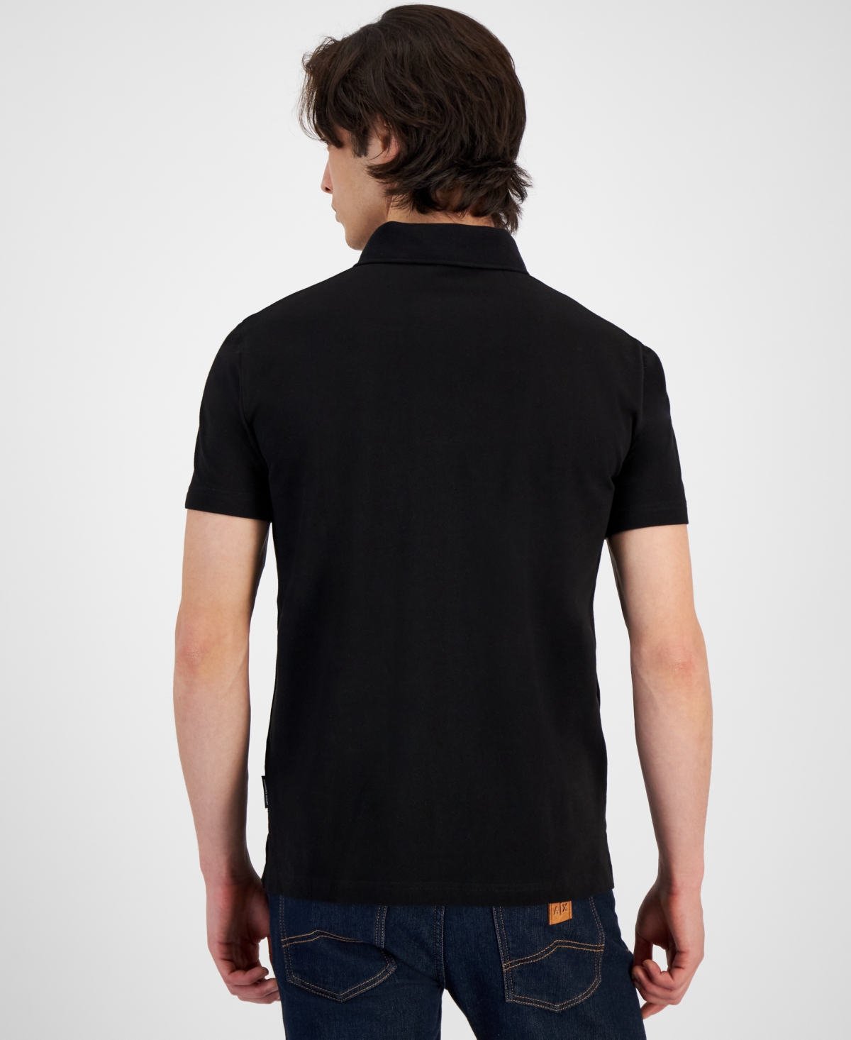A|X Armani Exchange Men's Short Sleeve Chest Stripe Logo Polo Shirt