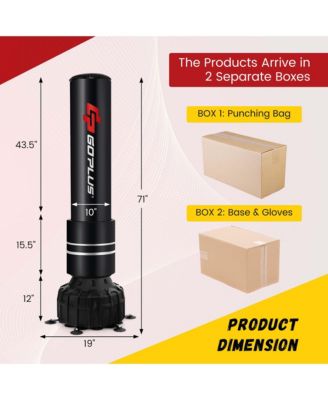 Freestanding Punching Bag 71'' Boxing Bag with25 Suction Cups Gloves & Filling Base
