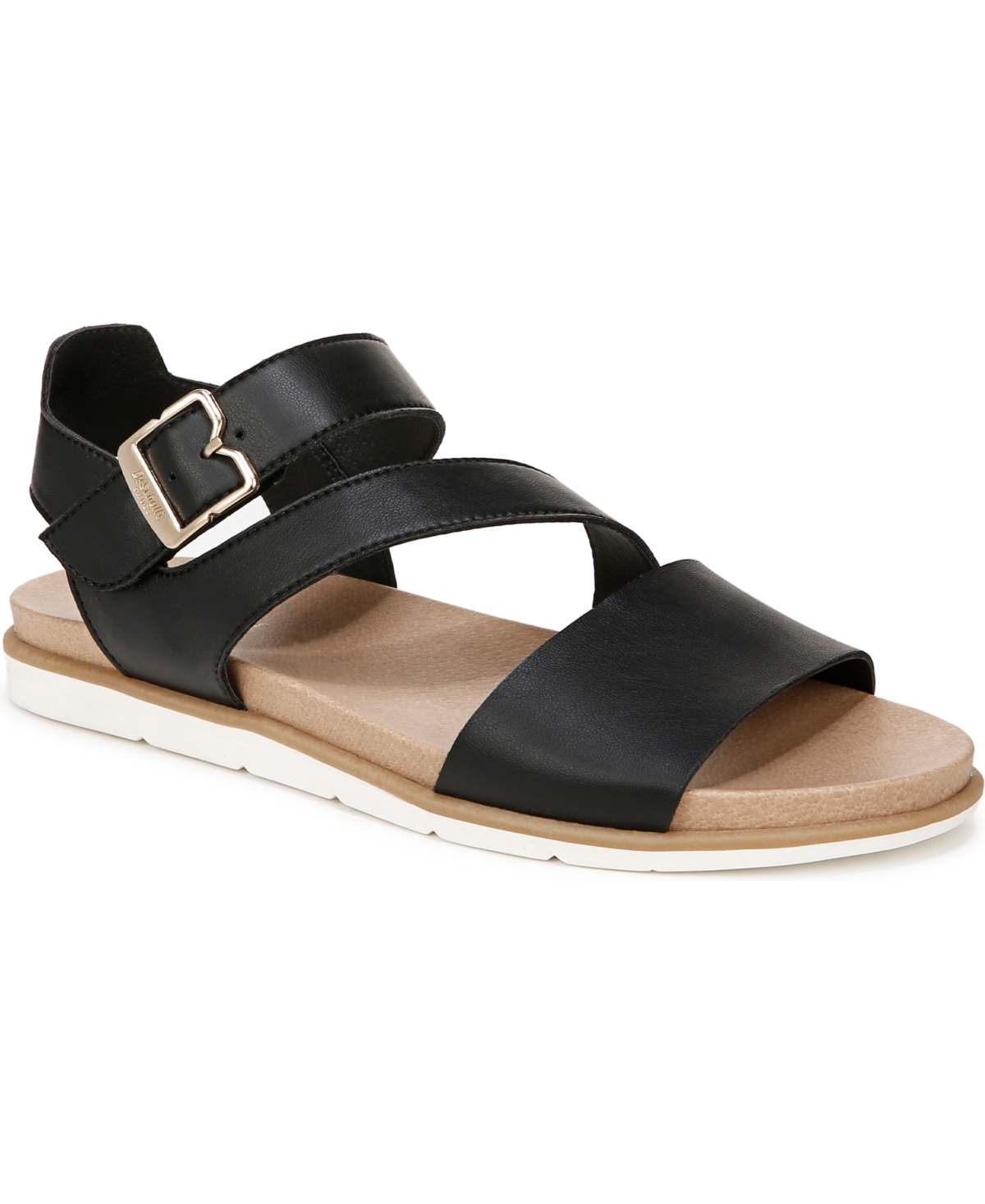 Dr. Scholl's Women's Nicely Fun Strappy Sandals In Black Faux Leather
