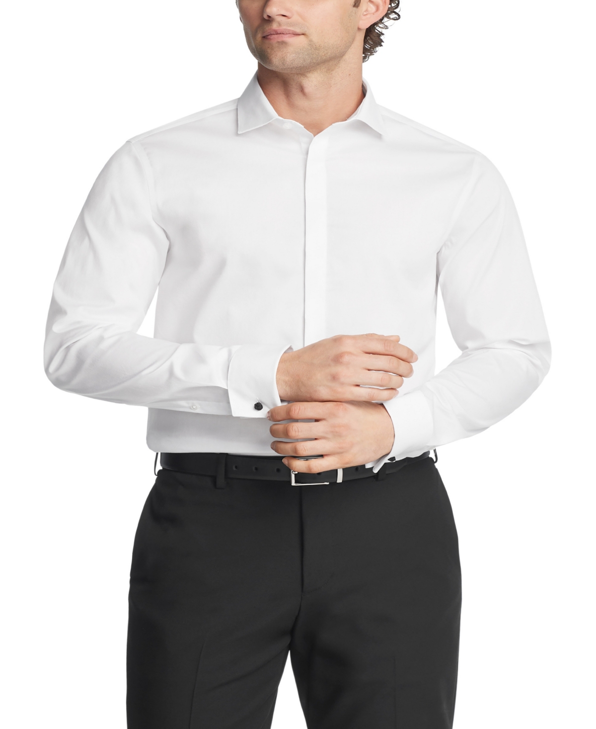 Shop Calvin Klein Infinite Color, Men's Slim Fit Dress Shirt In White