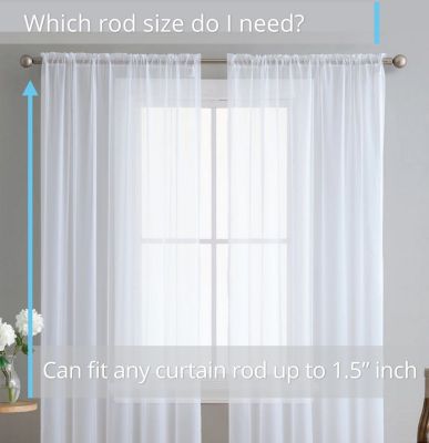 2 Pack Sheer Voile Window Curtain Sheer Panels