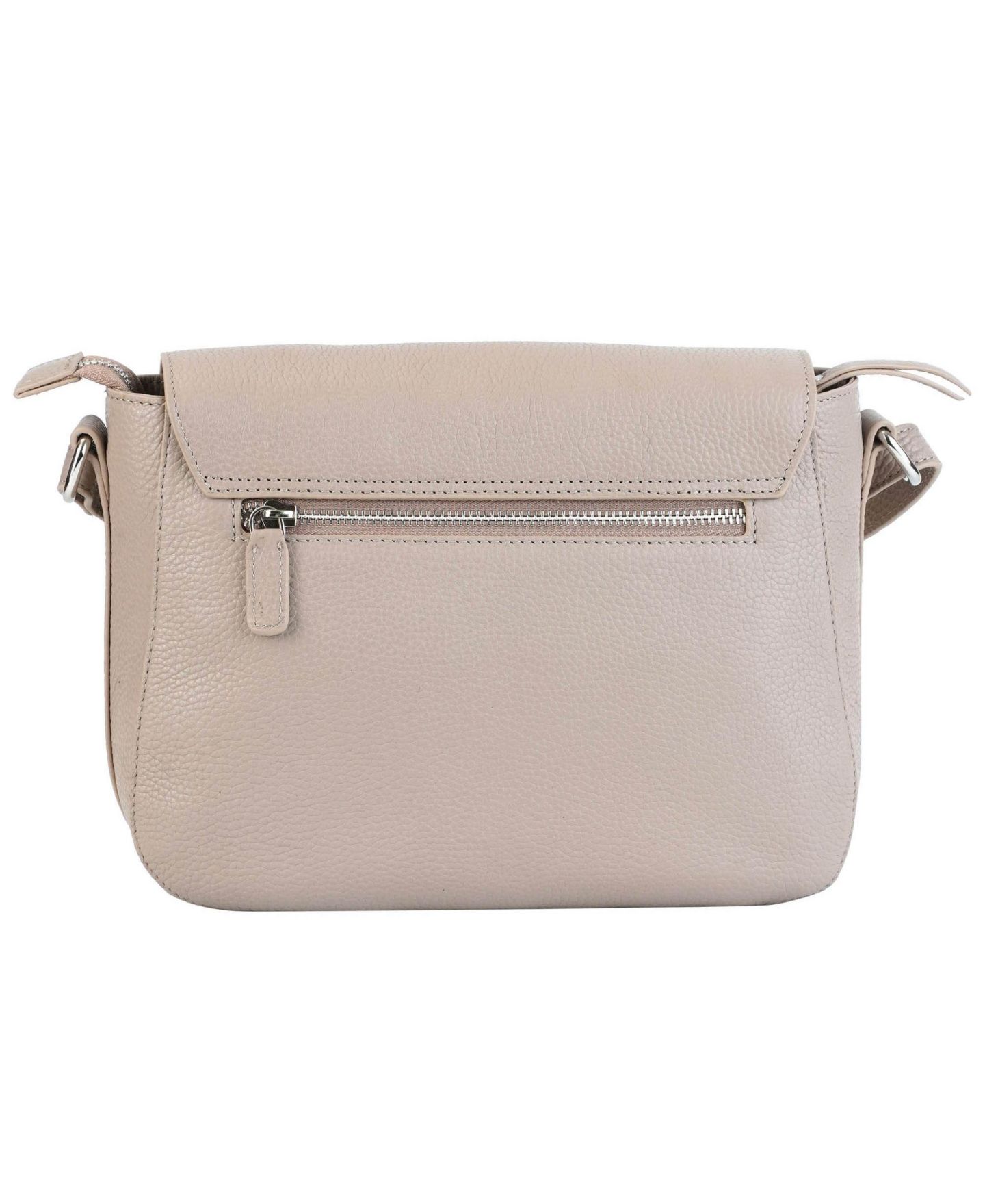 Женская сумка Mancini Amy Small Pebbled Leather Crossbody, цвет: Серо-бежевый — фото 2