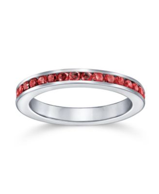 Cubic Zirconia Thin Stackable CZ Channel Set Eternity Band Ring .925 Sterling Silver 3MM