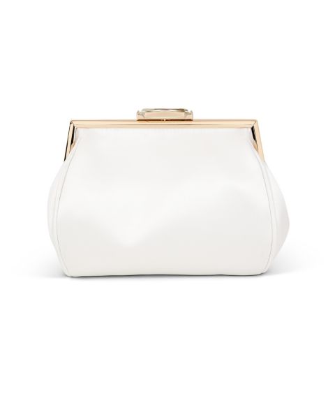 Женский клатч Jewel Badgley Mischka Skye Satin Pouch Clutch, цвет: Белый