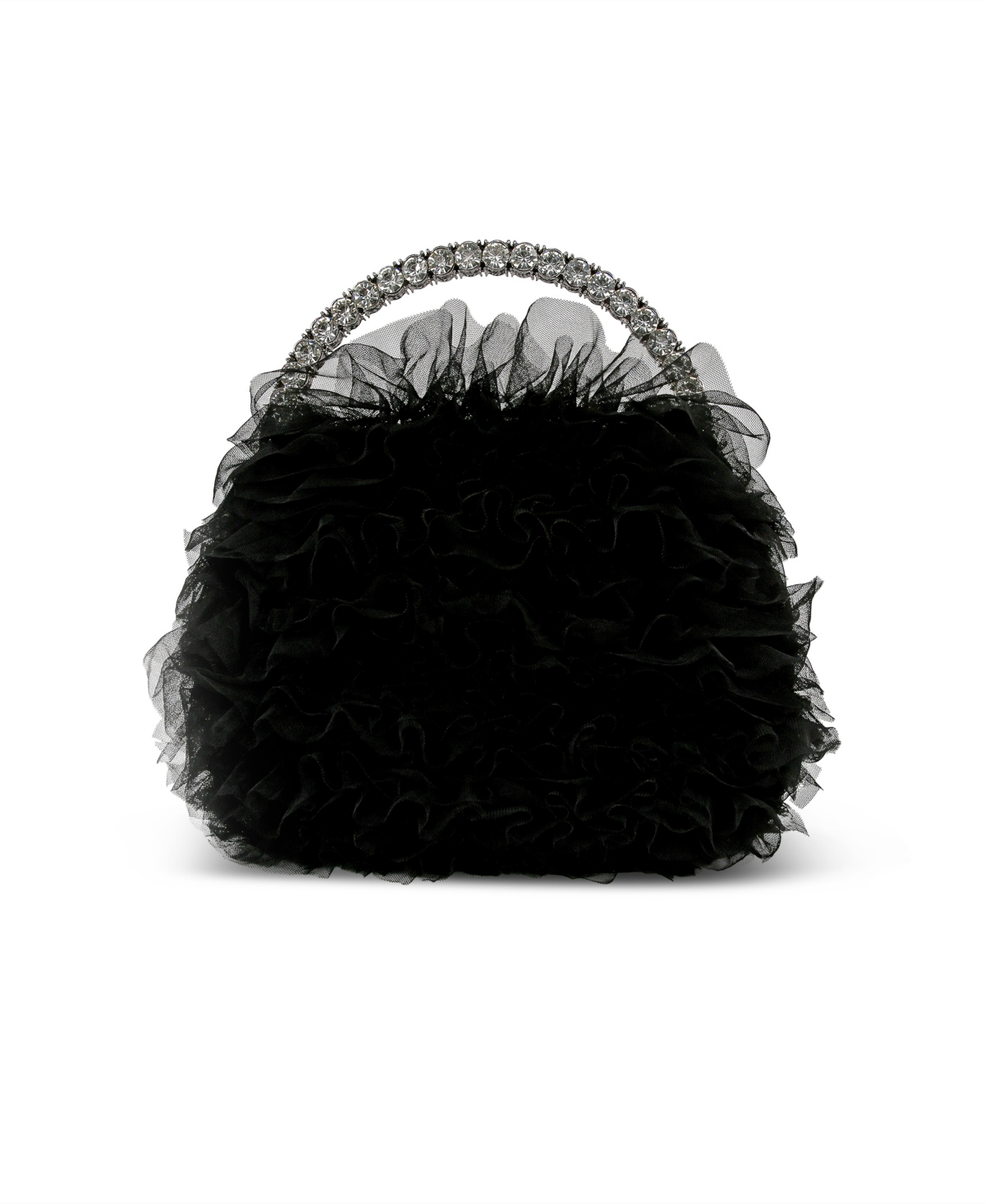 Woman's Jazzie Layered Tulle Pouch Clutch - Black