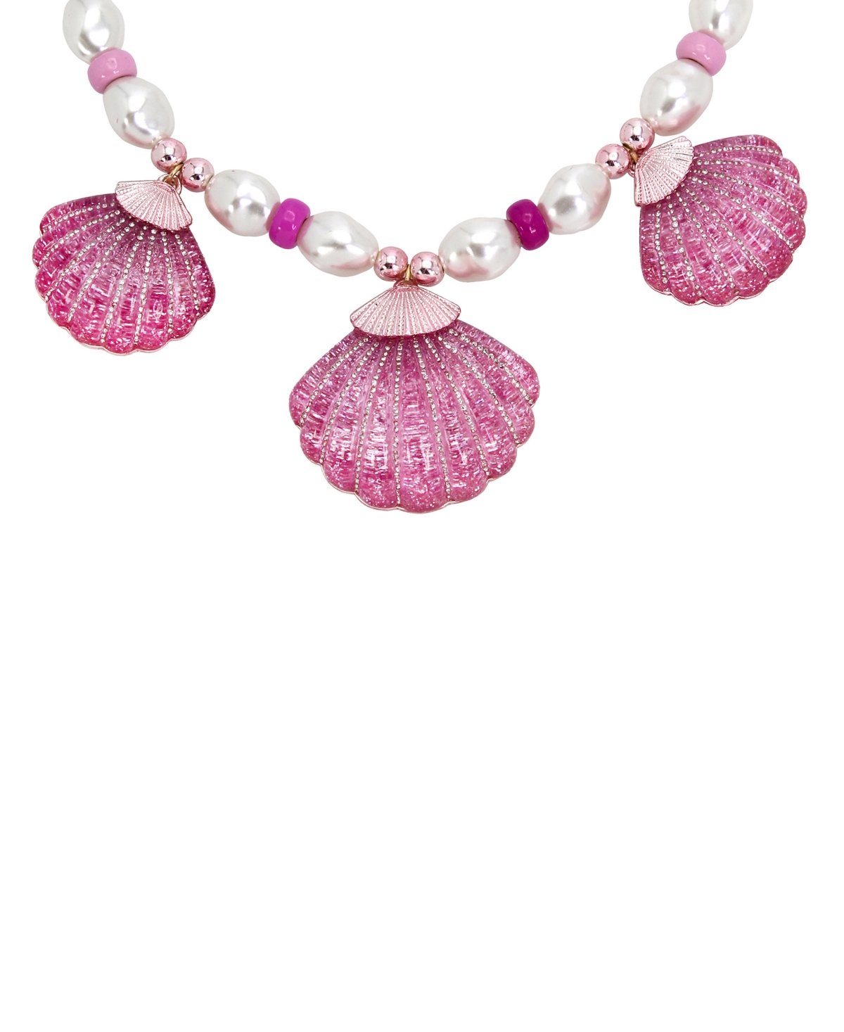 Shop Betsey Johnson Faux Stone Seashell Bib Necklace In Pink