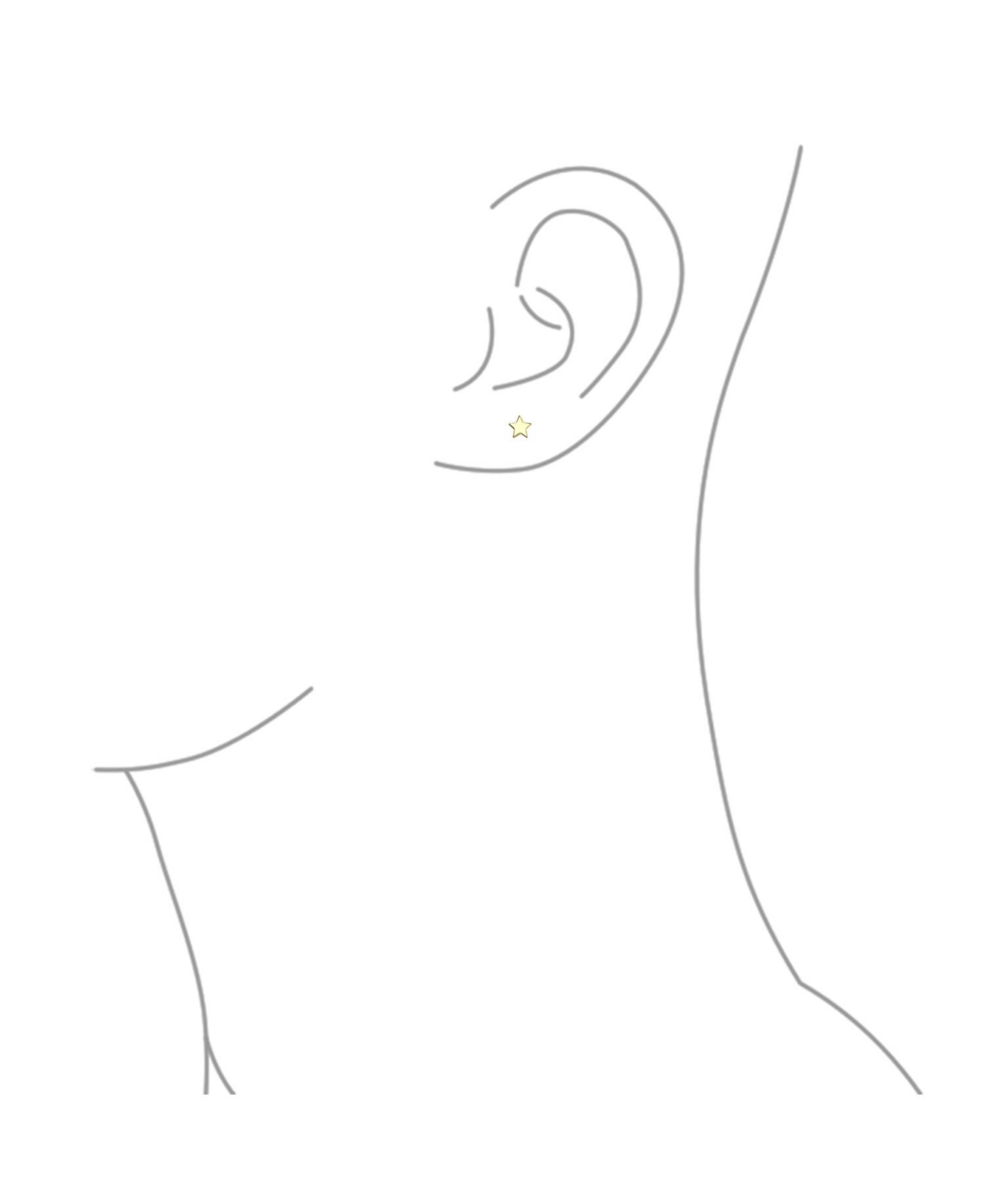 Bling Jewelry MinimalistYellow 14K Gold Screw back Alphabet Initials Solid Star Stud Earrings For Women