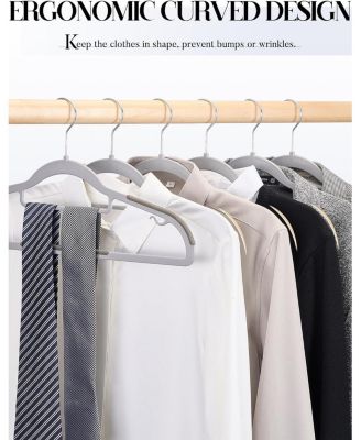 Plastic Non Slip Hangers 360° Swivel Hook Gray 50 Pack