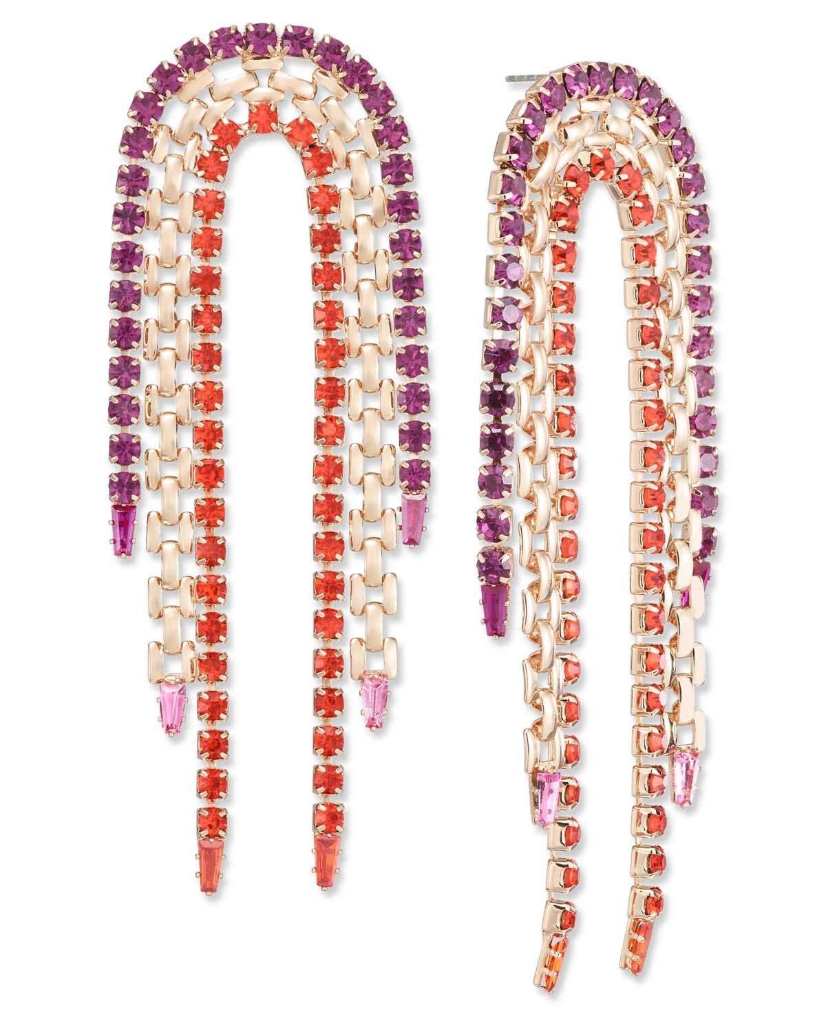 Shop Inc International Concepts Crystal & Chain Looped Statement Earrings, Created For Macy's In Multi