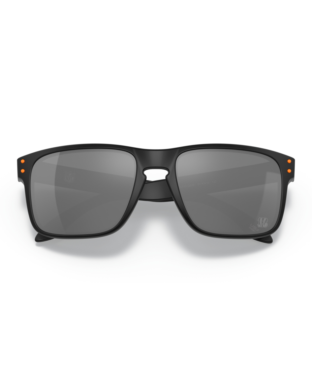Oakley Holbrook Men's Sunglasses, Oo9102 Nfl Collection In Matte Black - Orange,gray