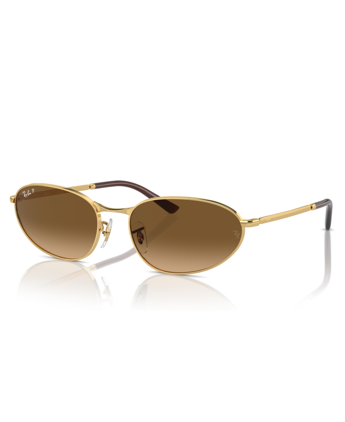 Shop Ray Ban Unisex Polarized Sunglasses, Rb3734 In Gold,brown