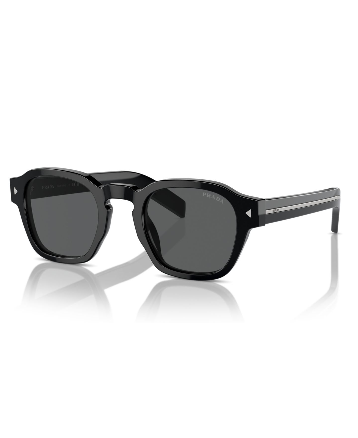 Женские солнцезащитные очки PRADA Round Sunglasses, PR A16S, цвет: Чёрный — фото 1