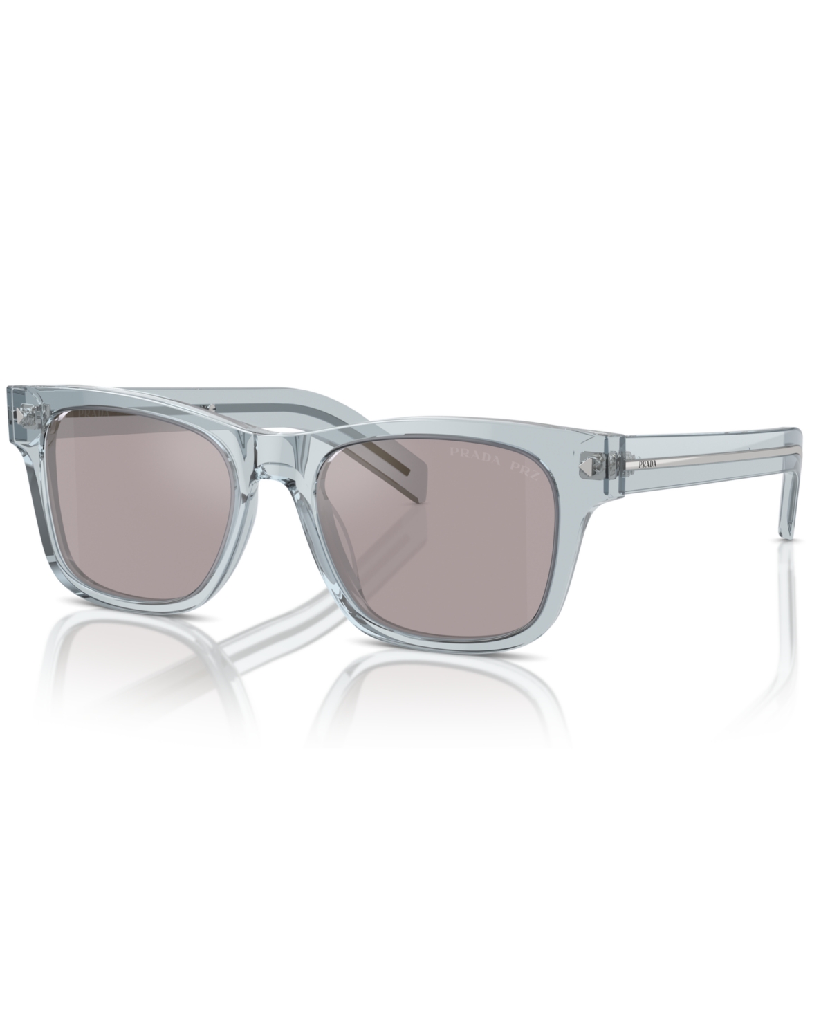 Prada Iconic Plaque Rectangular Men's Sunglasses, Pr A17S - Transparent Azure