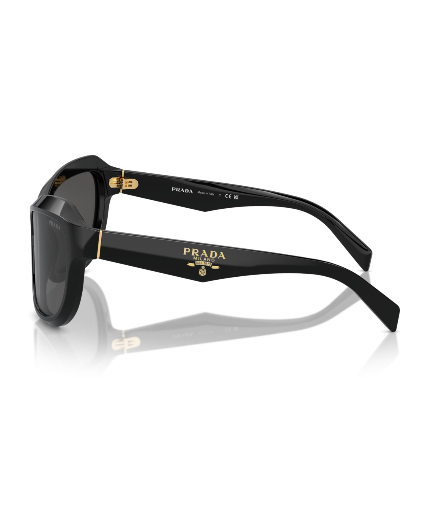 Женские солнцезащитные очки PRADA Swing Butterfly Sunglasses, PR A27S, цвет: Чёрный — фото 2