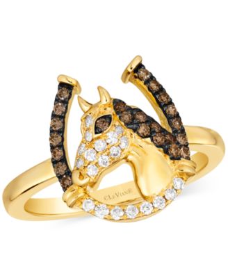 Le Vian - Chocolate & Nude Diamond Horseshoe Ring (1/3 ct. t.w.) in 14k Gold