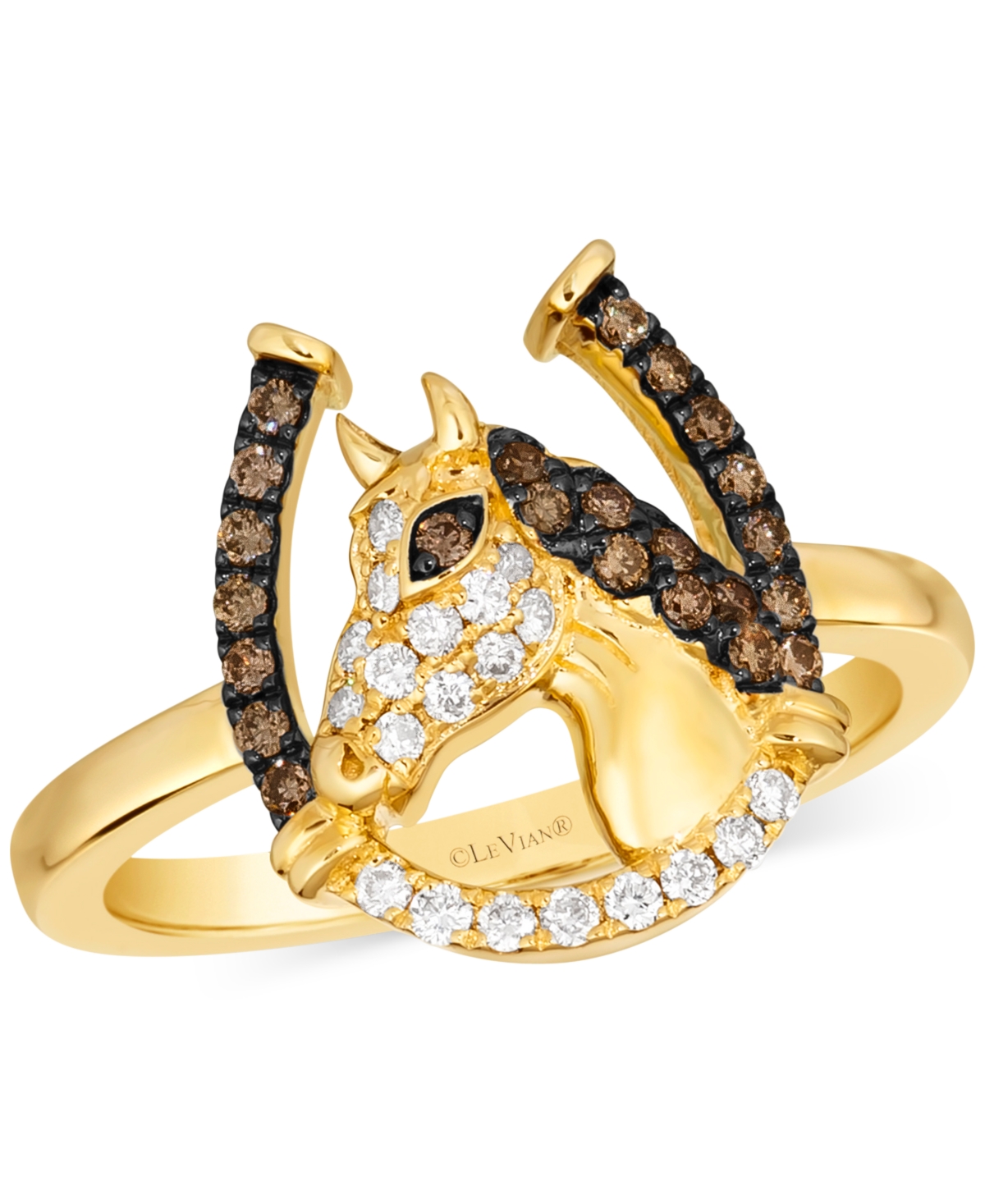 Le Vian Chocolate & Nude Diamond Horseshoe Ring (1/3 Ct. T.w.) In 14k Gold In No Color